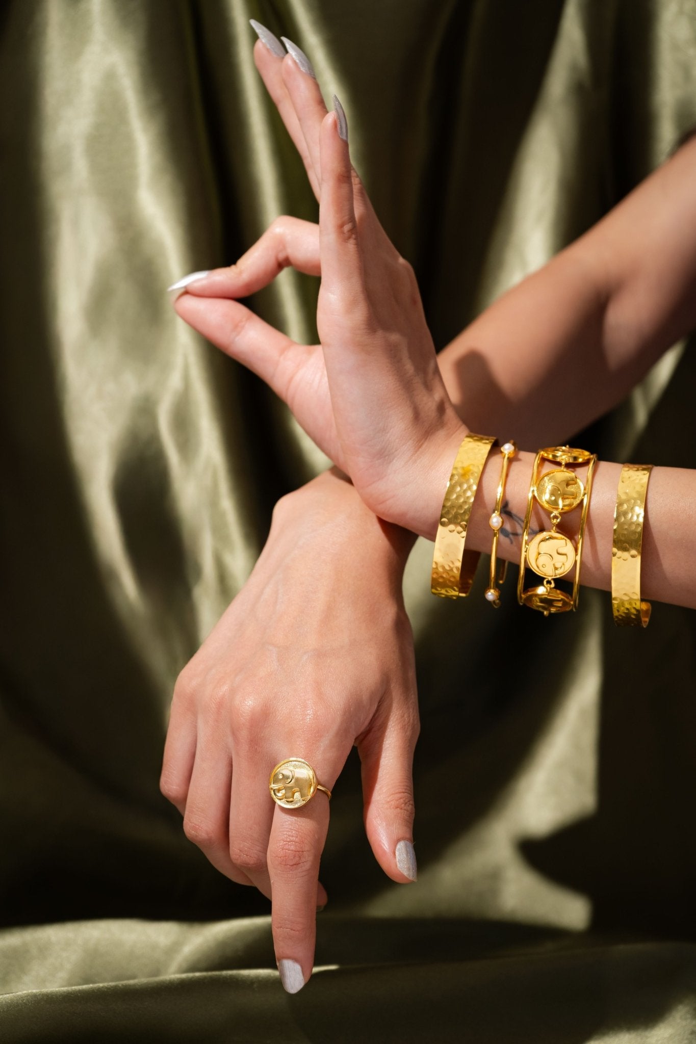 Gajraj Bangles | Premium Brass With 18K Gold Plating – Jewellery on Brown Living™. SKU: NSGB07. Img 2.