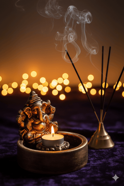 Ganesh Bowl Diya – Traditional Ethnic Decor – Home Decor on Brown Living™. SKU: D32. Img 2.