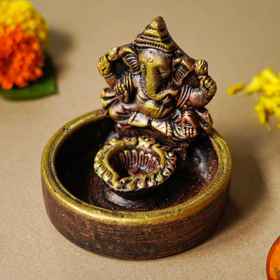 Ganesh Bowl Diya – Traditional Ethnic Decor – Home Decor on Brown Living™. SKU: D32. Img 3.
