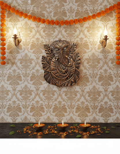 Ganesh Patta Hanging Plate – Traditional Decor – Home Decor on Brown Living™. SKU: D37. Img 2.