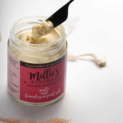 Garlic & Pink Himalayan Salt – Creamy Artisan Spread with Subtle Zest – Jams & Spreads on Brown Living™. SKU: SC05GPS. Img 2.