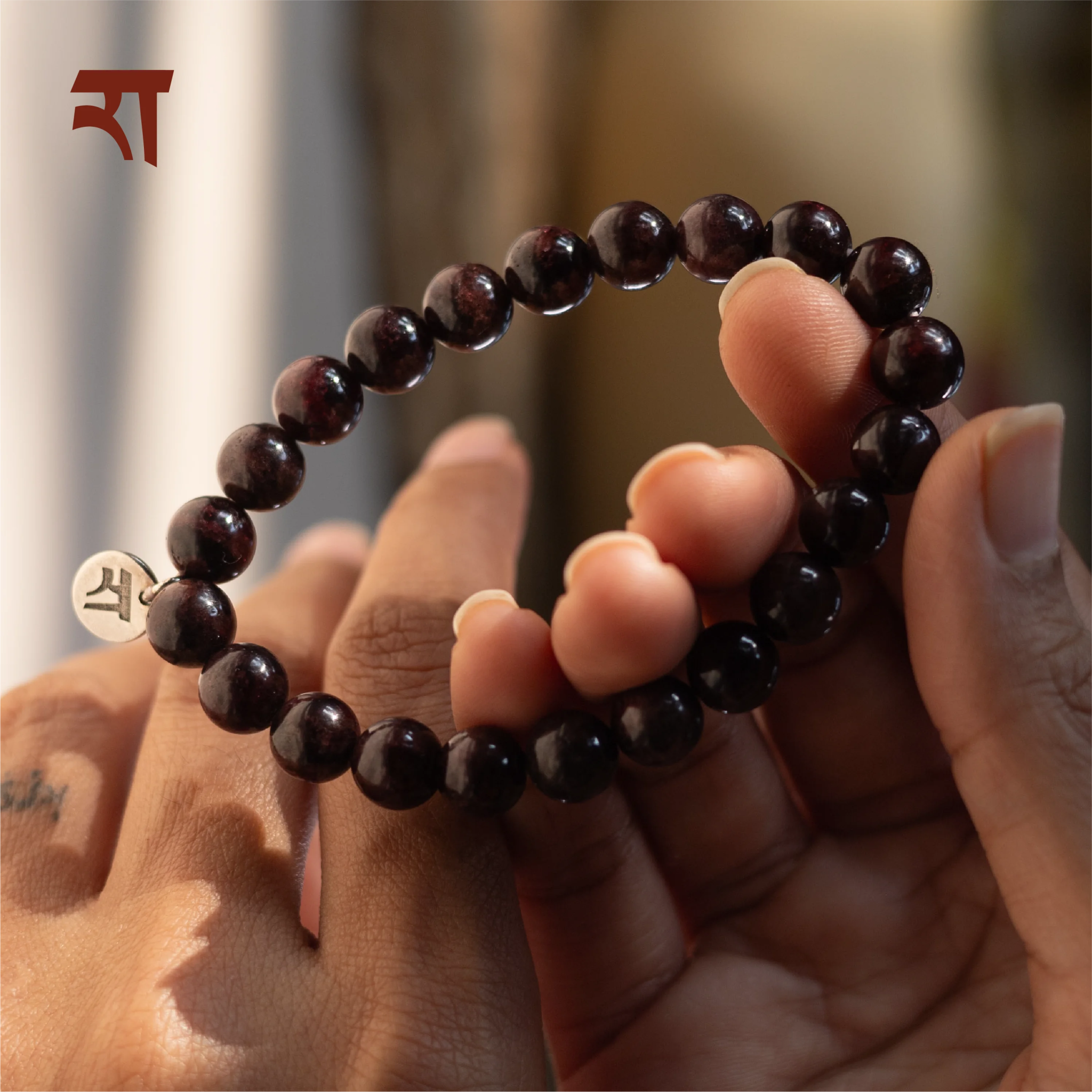 Garnet Bracelet | Handmade Healing Crystal Jewelry – Womens Bracelets on Brown Living™. SKU: RA-GNT. Img 3.