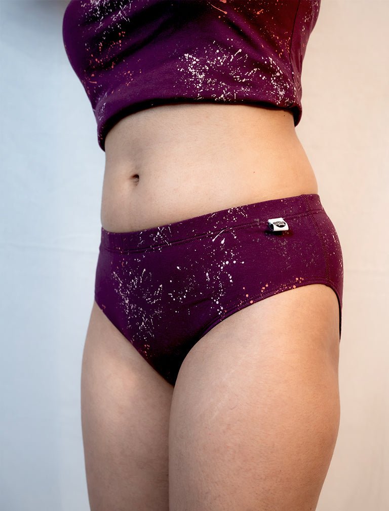 Garnet Cotton Lingerie Set – Womens Underwear on Brown Living™. SKU: 008PSCL - BikiniPlumSpltrAOP - S. Img 3.