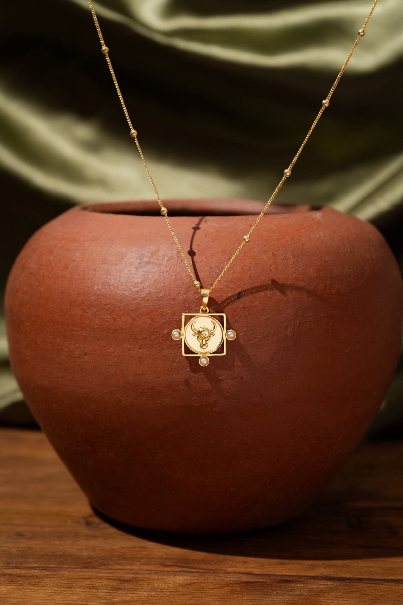 Gaura Necklace | 18K Gold - Plated Brass Statement Necklace – Womens Necklaces on Brown Living™. SKU: NSGN08. Img 1.