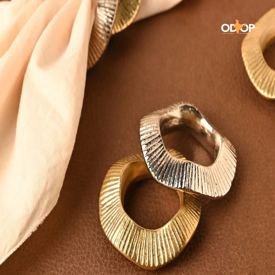 Gehna Napkin Rings | Brass Table Decor | Handcrafted in Small Batches – Table Decor on Brown Living™. SKU: HD011_C4_BL. Img 3.