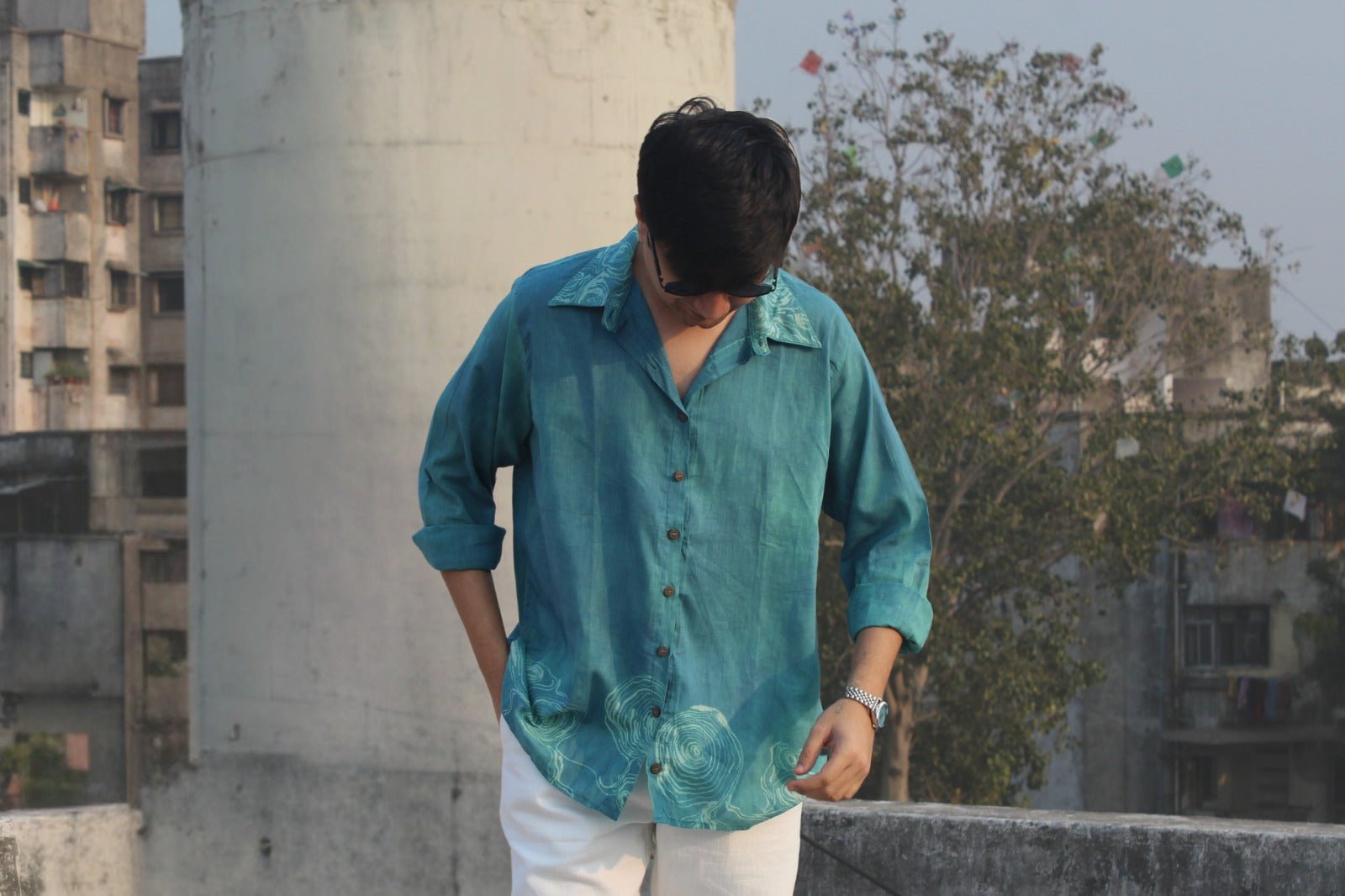 Gehraiyan Inspired Shirt for Men – Modern Minimal Casual Wear – Men Shirt on Brown Living™. SKU: SH30. Img 2.