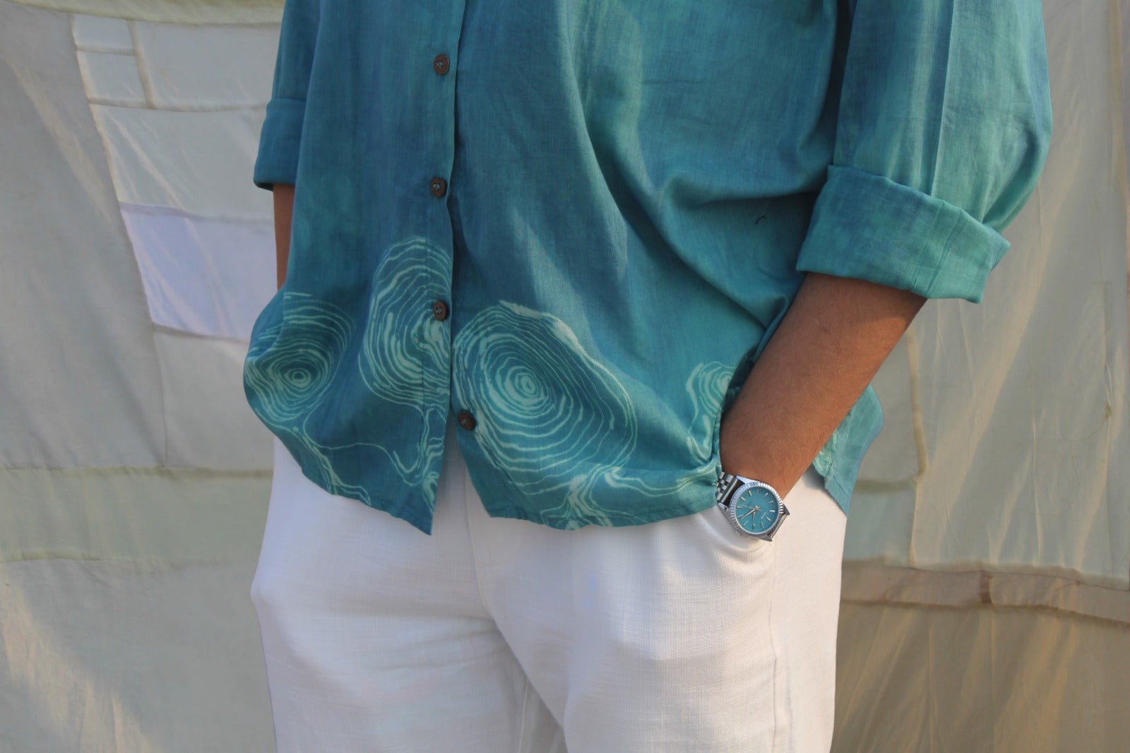 Gehraiyan Inspired Shirt for Men – Modern Minimal Casual Wear – Men Shirt on Brown Living™. SKU: SH30. Img 3.