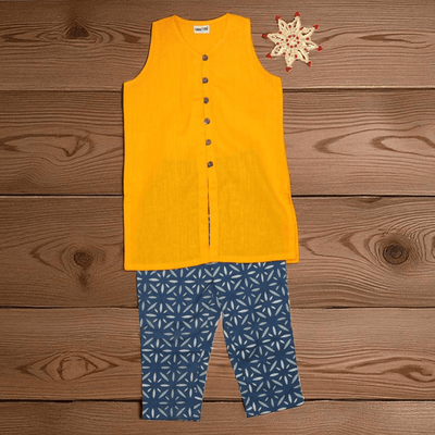 Gendaphool Kurta Pant Set for girls – Kids Ethnic Sets on Brown Living™. SKU: SK-12N. Img 7.