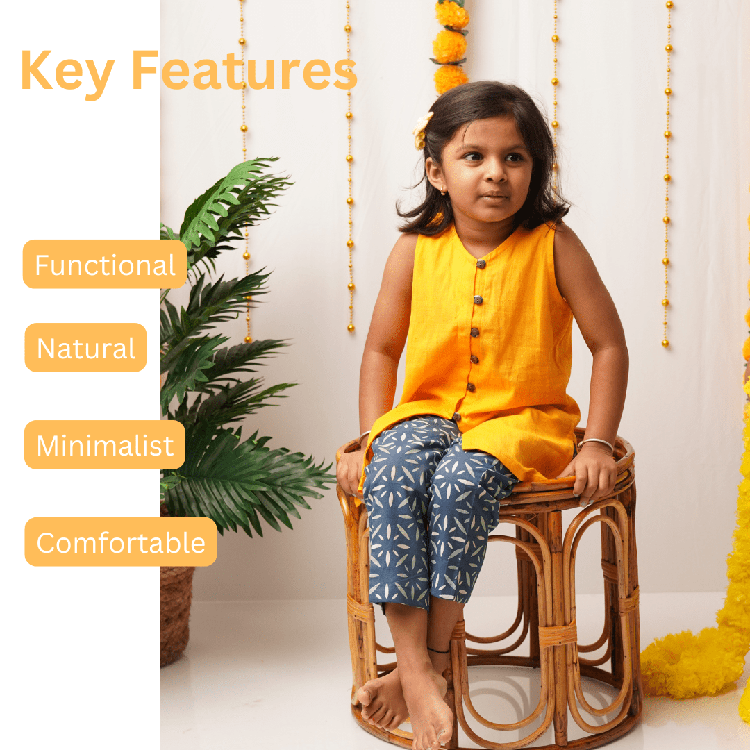 Gendaphool Kurta Pant Set for girls – Kids Ethnic Sets on Brown Living™. SKU: SK-12N. Img 2.