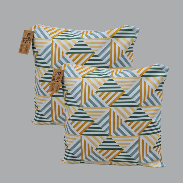 Geometric Triangles - Recycled Polycotton Cushion Covers - Pack of 2 | Verified Sustainable Covers & Inserts on Brown Living™