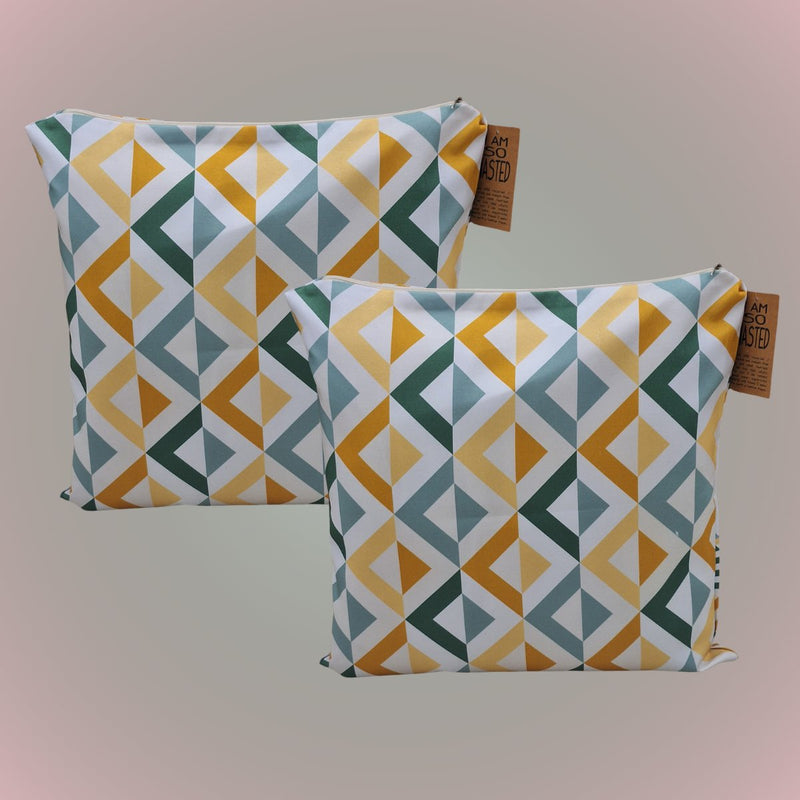 Geometric Triangles - Recycled Polycotton Cushion Covers - Pack of 2 | Verified Sustainable Covers & Inserts on Brown Living™