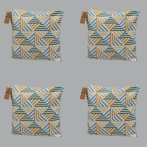 Geometric Triangles - Recycled Polycotton Cushion Covers - Pack of 4 | Verified Sustainable Covers & Inserts on Brown Living™