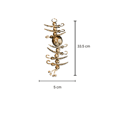 German Silver Nazar Battu | 7 Chillies & 1 Lemon Evil Eye Décor – Religious Items on Brown Living™. SKU: GB - 413. Img 2.