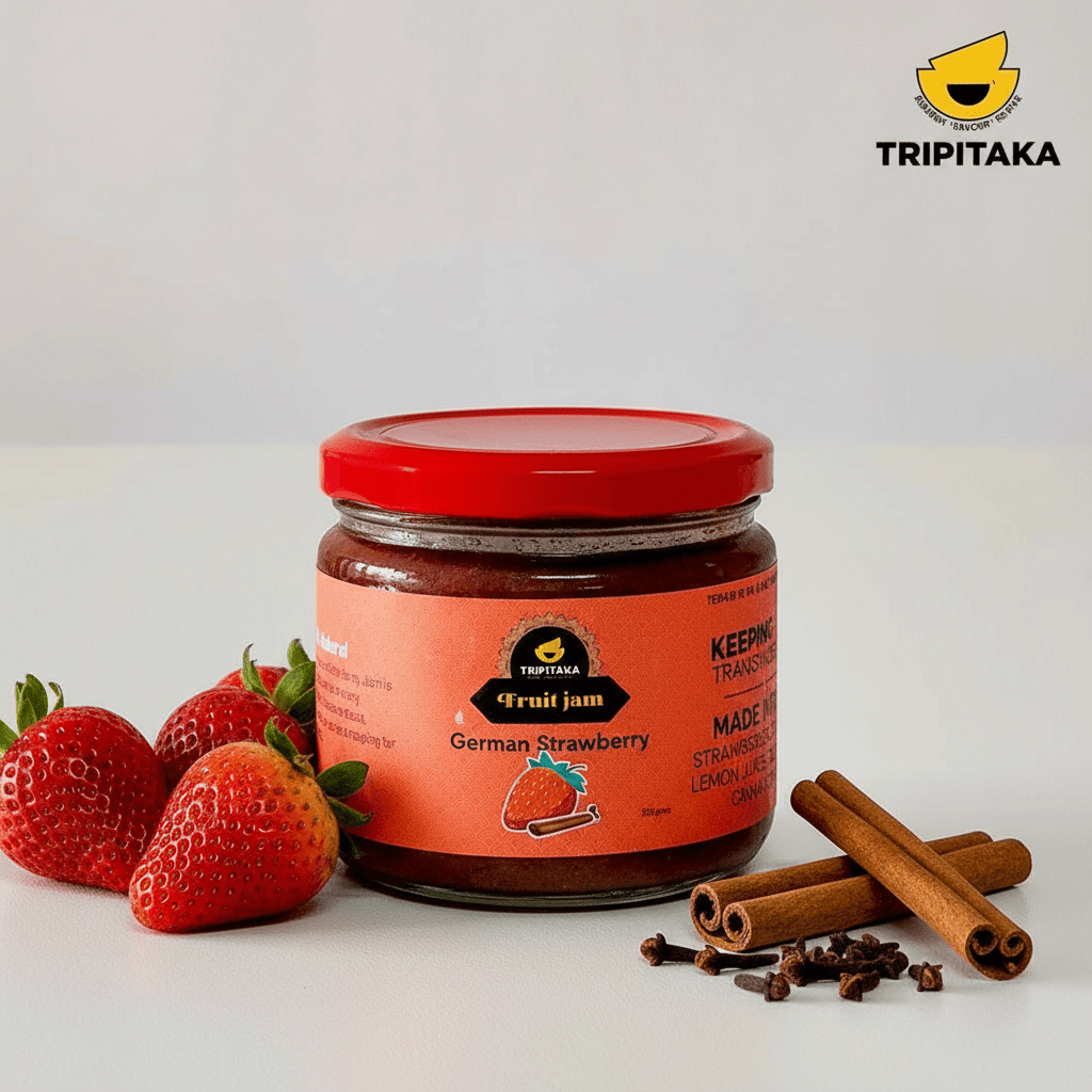 German Strawberry Jam | Date Sweetened Fruit Spread | 300g – Jams & Spreads on Brown Living™. SKU: TP-JM-GS. Img 2.