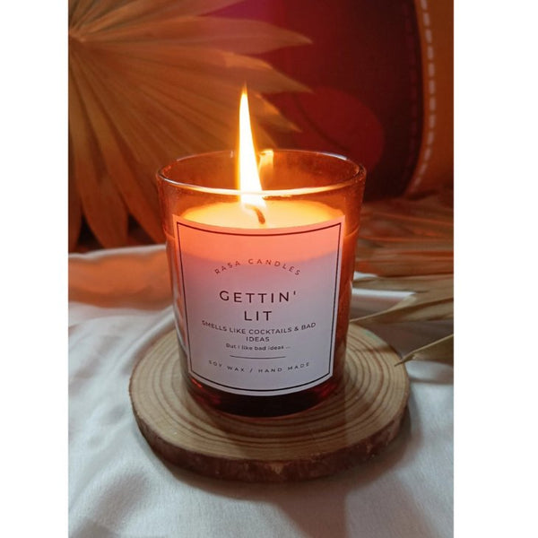 Gettin' Lit Soy Wax Candle- Vanilla Coconut | Verified Sustainable Candles Fragrances on Brown Living™