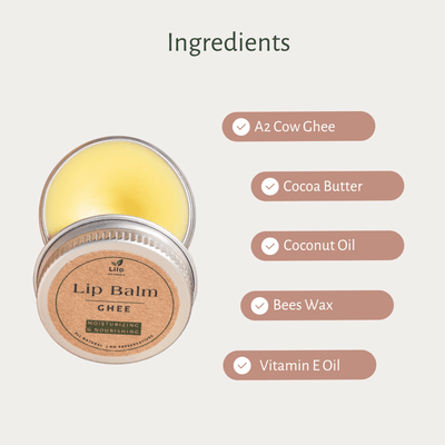 Ghee Lip Balm | For Dry, Chapped & Pigmented Lips | With A2 Cow Ghee – Lip Balms by Lilo Naturals available on Brown Living™. Pack Of 1 . SKU: SKU002 - 1. Img 3.