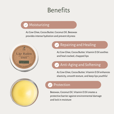 Ghee Lip Balm | For Dry, Chapped & Pigmented Lips | With A2 Cow Ghee – Lip Balms by Lilo Naturals available on Brown Living™. Pack Of 1 . SKU: SKU002 - 1. Img 4.