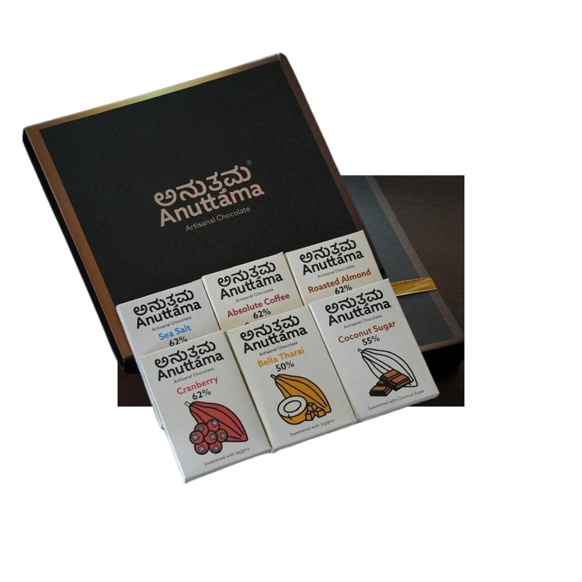 Gift Box 20g Assorted Mini Bars Chocolate Gift Set – Chocolates on Brown Living™. SKU: ANUTTAMA_MiniBars. Img 4.