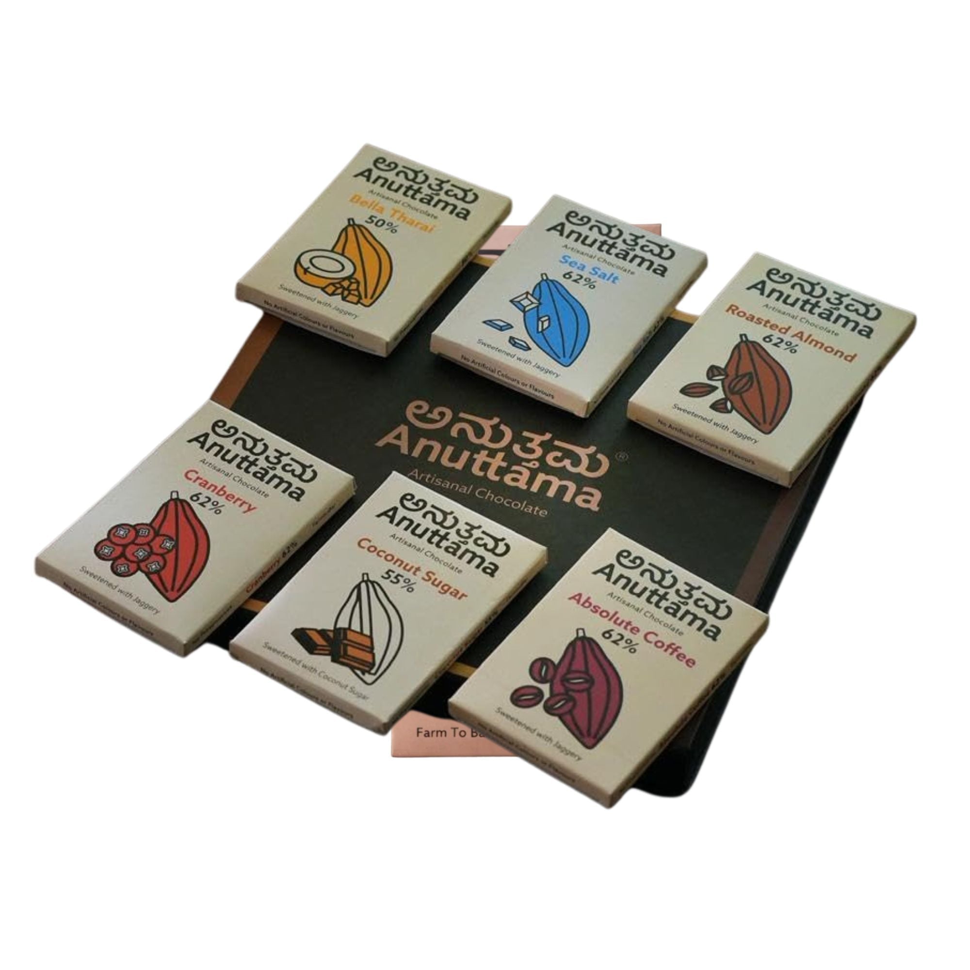 Gift Box 20g Assorted Mini Bars Chocolate Gift Set – Chocolates on Brown Living™. SKU: ANUTTAMA_MiniBars. Img 2.