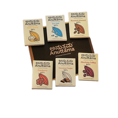 Gift Box 20g Assorted Mini Bars Chocolate Gift Set – Chocolates on Brown Living™. SKU: ANUTTAMA_MiniBars. Img 3.