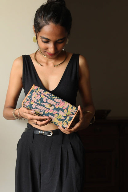 Gift For Her - Floral Blue Mini Clutch Gift Box | Verified Sustainable by Brown Living™