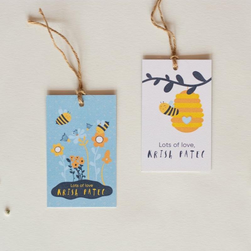 Gift Tags - Bee Yourself | Bright | 350 GSM Double Pasted Texture Paper | Verified Sustainable Gift Tags & Labels on Brown Living™