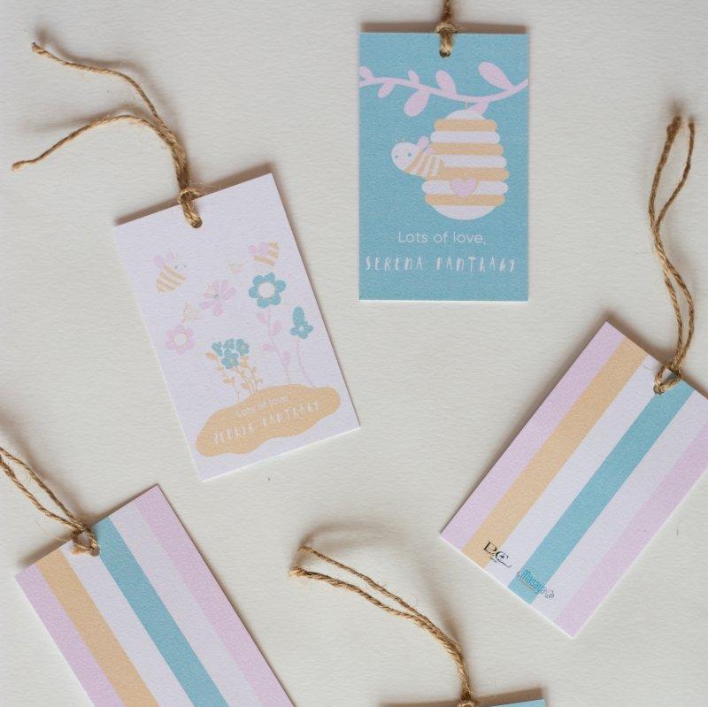 Gift Tags - Bee Yourself | Pastel | 350 GSM Double Pasted Texture Paper | Verified Sustainable by Brown Living™
