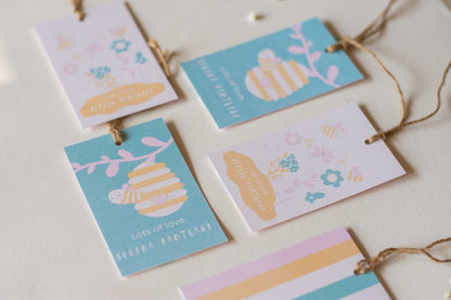 Gift Tags - Bee Yourself | Pastel | 350 GSM Double Pasted Texture Paper | Verified Sustainable by Brown Living™