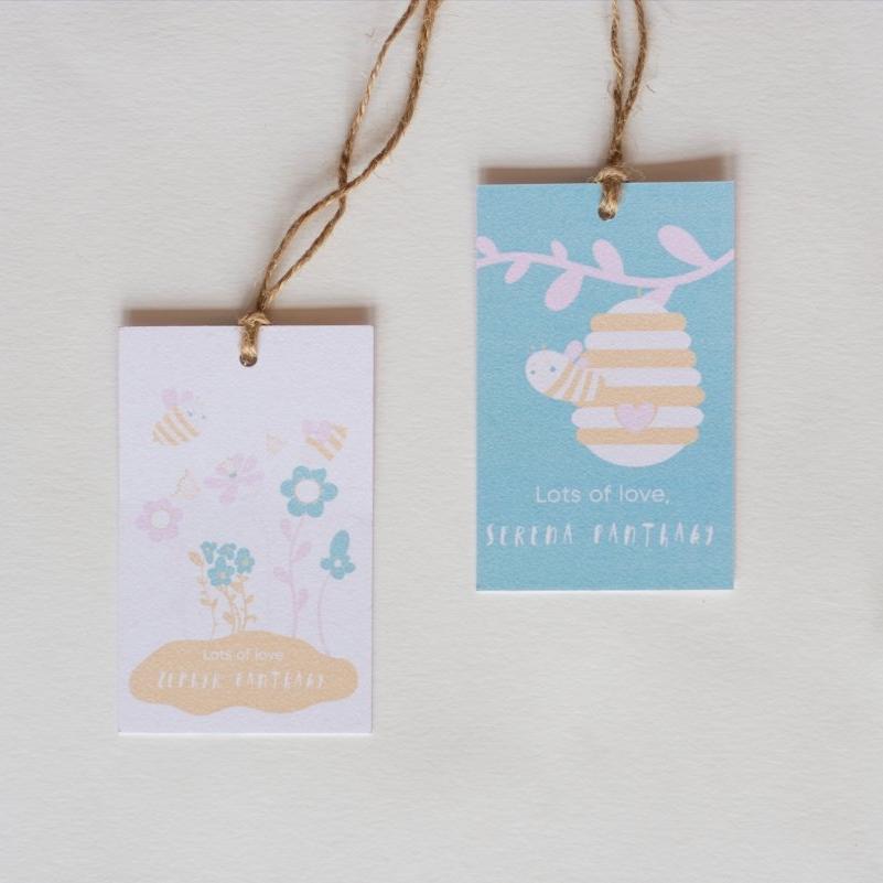 Gift Tags - Bee Yourself | Pastel | 350 GSM Double Pasted Texture Paper | Verified Sustainable by Brown Living™