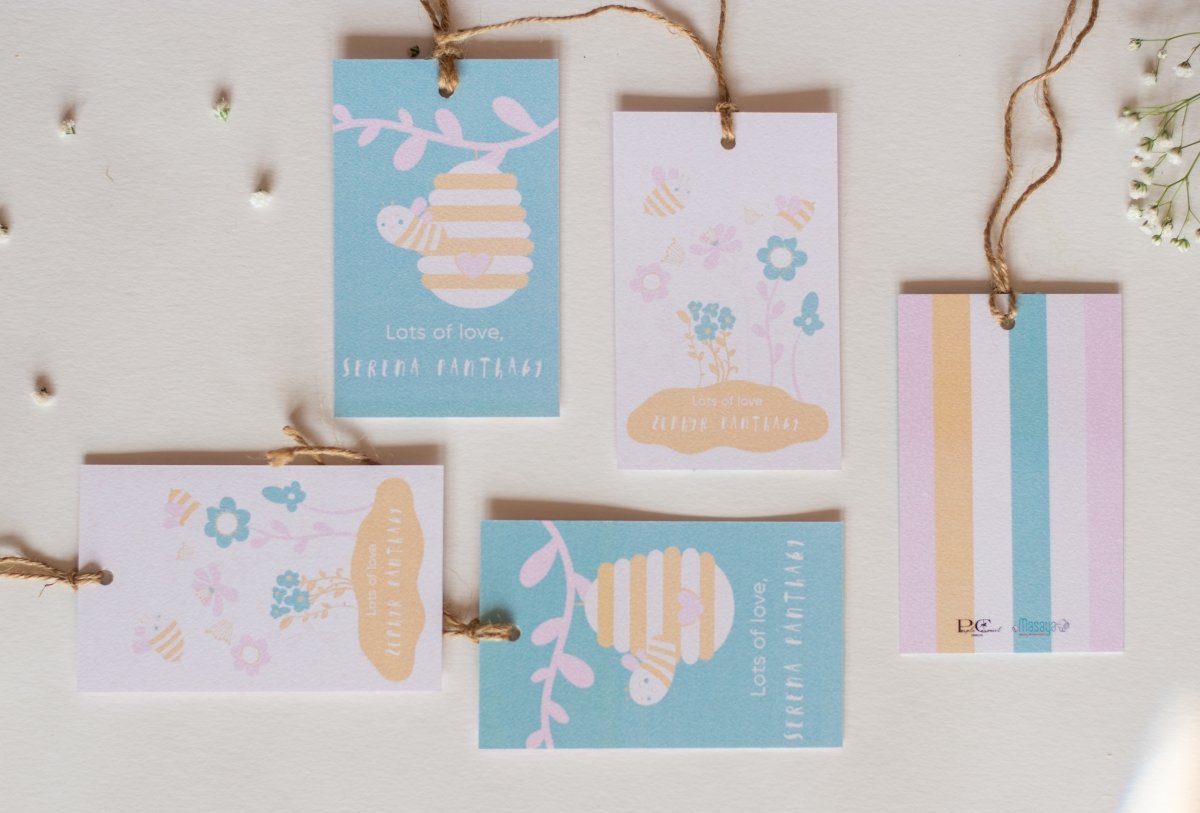 Gift Tags - Bee Yourself | Pastel | 350 GSM Double Pasted Texture Paper | Verified Sustainable by Brown Living™