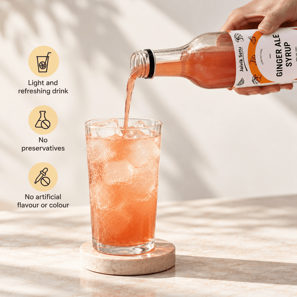 Ginger Ale Syrup 500ml | Ginger Drink Mixer – Honey & Syrups on Brown Living™. SKU: GAJS. Img 2.