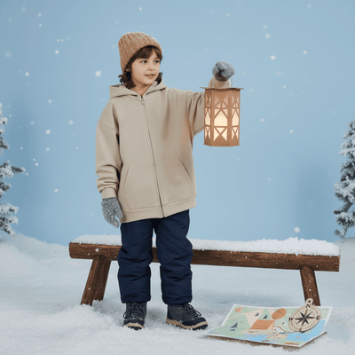 Gingerbread Beige Hoodie - Cotton Bamboo, Dye-Free & Skin Friendly – Kids Sweaters on Brown Living™. SKU: XBEIGEH-2-4Y. Img 5.