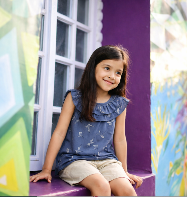 Girls Bird Flock Top & Shorts Set Regular Fit – Cute Summer Outfit – Kids Daywear Sets on Brown Living™. SKU: PG119_1. Img 8.