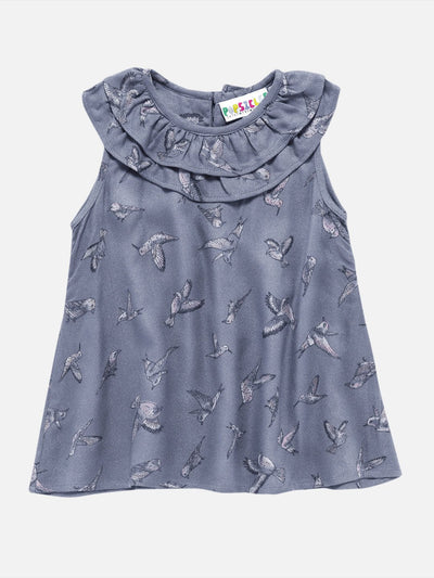 Girls Bird Flock Top & Shorts Set Regular Fit – Cute Summer Outfit – Kids Daywear Sets on Brown Living™. SKU: PG119_1. Img 2.