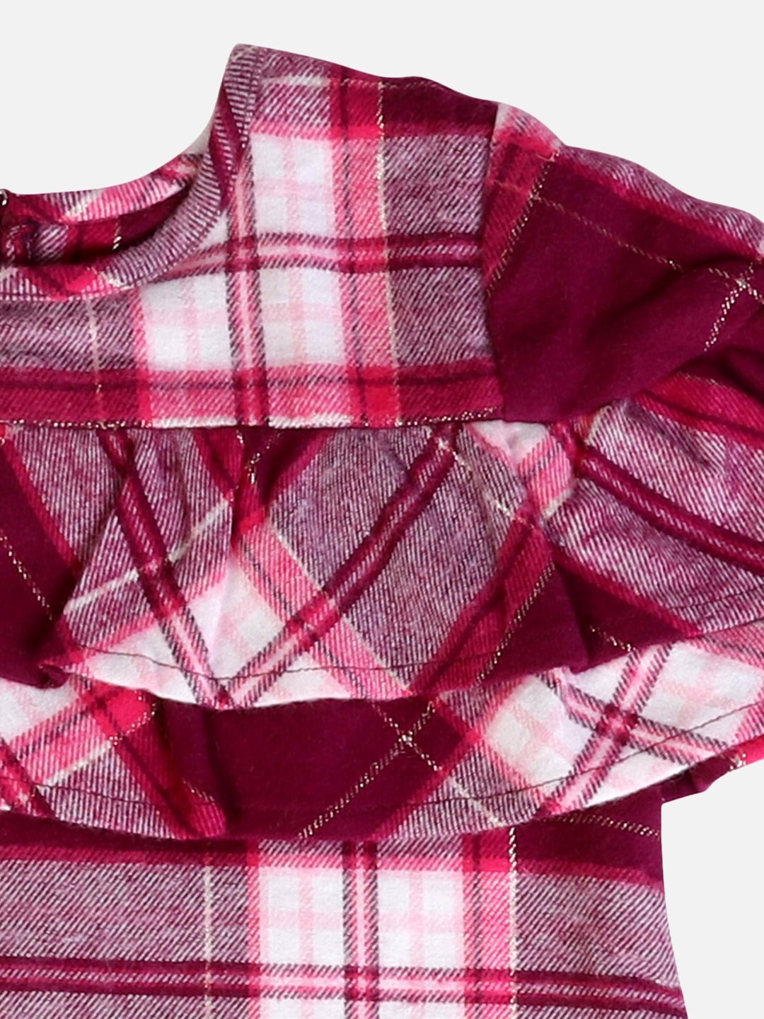 Girls Brushed Cotton Scarlet Dark Pink Dress – Kids Daywear Sets on Brown Living™. SKU: PG122B_1. Img 4.