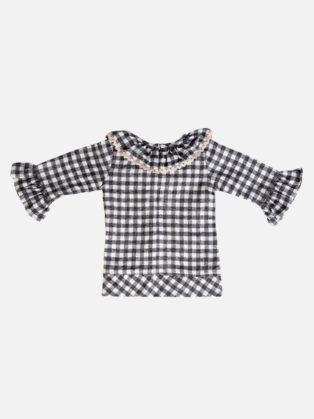 Girls Cotton Checkered Shirt Top – Grey – Kids Daywear Sets on Brown Living™. SKU: PG155_1. Img 2.