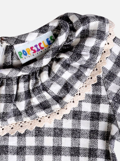 Girls Cotton Checkered Shirt Top – Grey – Kids Daywear Sets on Brown Living™. SKU: PG155_1. Img 3.