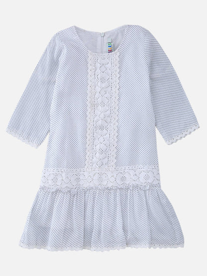 Girls Cotton Daisy Dress White – Comfortable Floral Summer Dress – Kids Daywear Sets on Brown Living™. SKU: PG083_1. Img 1.
