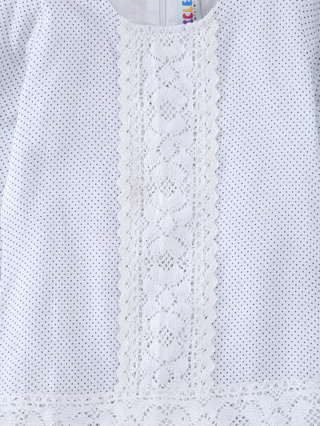 Girls Cotton Daisy Dress White – Comfortable Floral Summer Dress – Kids Daywear Sets on Brown Living™. SKU: PG083_1. Img 3.