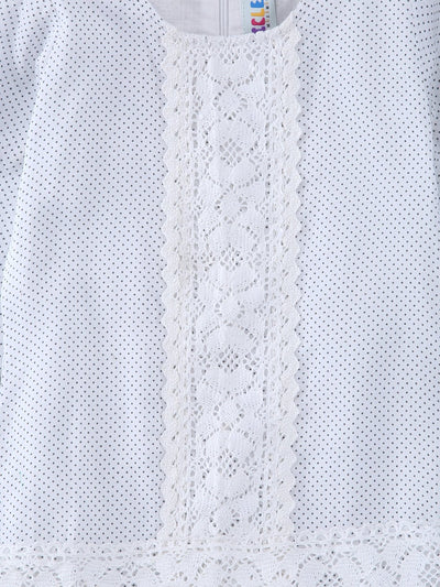 Girls Cotton Daisy Dress White – Comfortable Floral Summer Dress – Kids Daywear Sets on Brown Living™. SKU: PG083_1. Img 3.