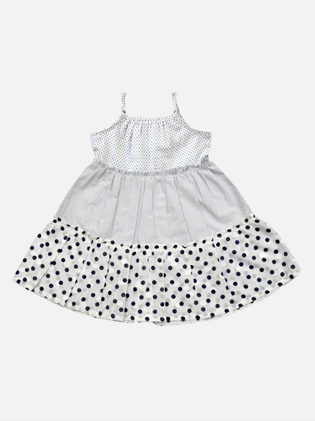 Girls Cotton Dodger Dress White & Blue – Stylish Summer Outfit for Kid – Kids Daywear Sets on Brown Living™. SKU: PG139_1. Img 2.