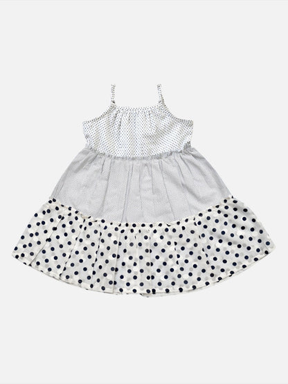 Girls Cotton Dodger Dress White & Blue – Stylish Summer Outfit for Kid – Kids Daywear Sets on Brown Living™. SKU: PG139_1. Img 2.