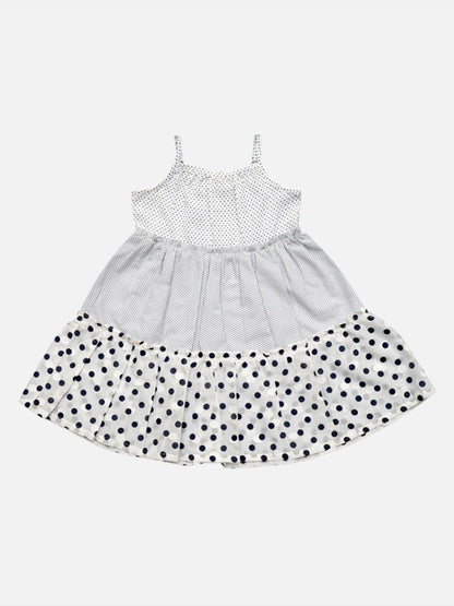 Girls Cotton Dodger Dress White & Blue – Stylish Summer Outfit for Kid – Kids Daywear Sets on Brown Living™. SKU: PG139_1. Img 1.