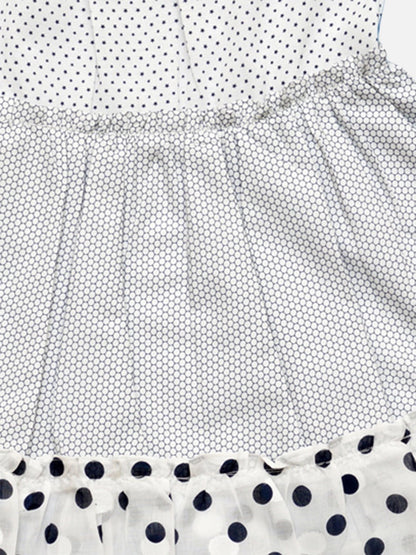 Girls Cotton Dodger Dress White & Blue – Stylish Summer Outfit for Kid – Kids Daywear Sets on Brown Living™. SKU: PG139_1. Img 3.