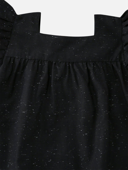 Girls Cotton Jade Dress Black – Comfortable Stylish Casual Dress – Kids Daywear Sets on Brown Living™. SKU: PG078_1. Img 3.