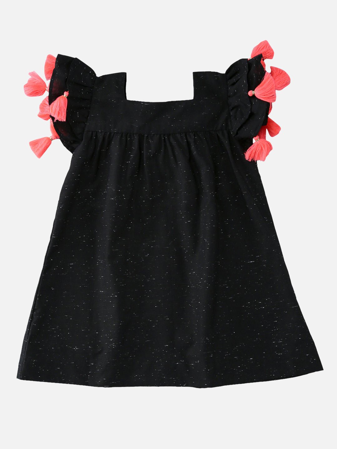 Girls Cotton Jade Dress Black – Comfortable Stylish Casual Dress – Kids Daywear Sets on Brown Living™. SKU: PG078_1. Img 1.