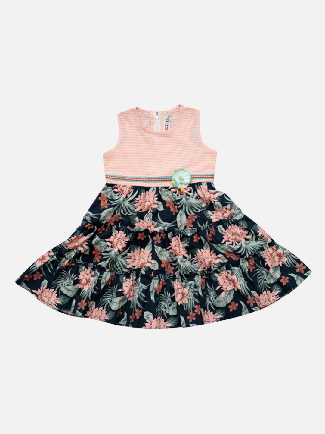 Girls Cotton Pickle Dress Peach – Comfortable Summer Dress for Kids – Kids Daywear Sets on Brown Living™. SKU: PG143_1. Img 1.