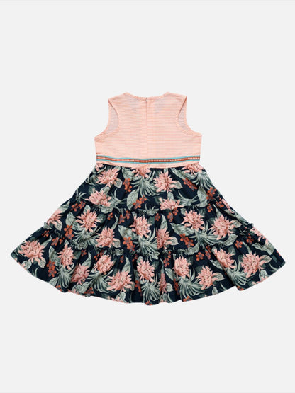 Girls Cotton Pickle Dress Peach – Comfortable Summer Dress for Kids – Kids Daywear Sets on Brown Living™. SKU: PG143_1. Img 2.