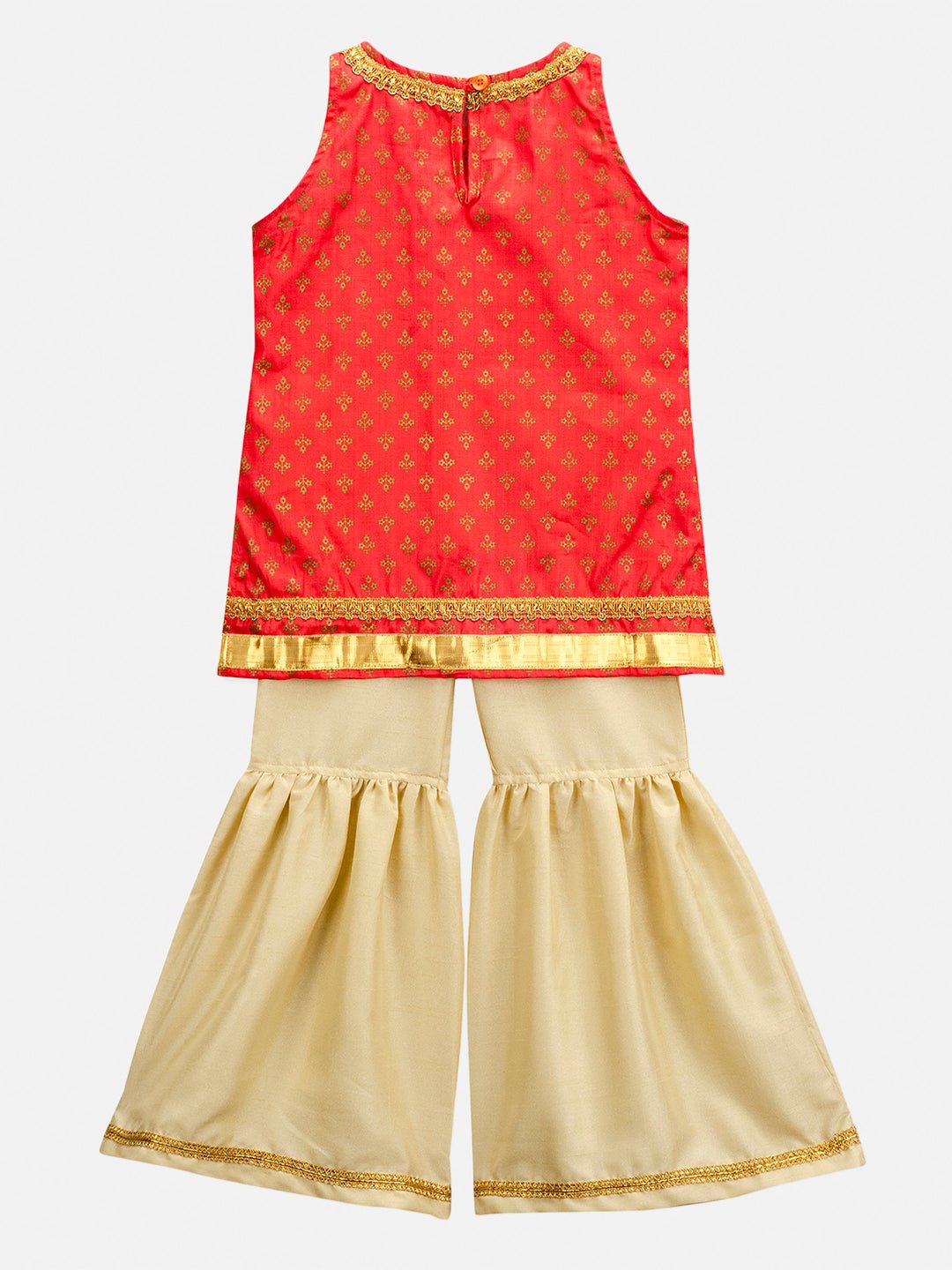 Girls Linen Kurta With Gharara Set for Kids – Kids Daywear Sets on Brown Living™. SKU: PG144_1. Img 2.