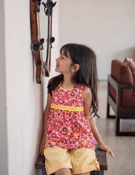 Girls Rouge Top & Shorts Set Regular Fit – Stylish Summer Outfit – Kids Shirts on Brown Living™. SKU: PG032_1. Img 6.